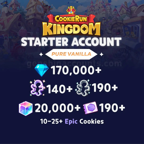 170,000+ Crystals - Cookie Run: Kingdom Starter Reroll Account (Pure Vanilla)