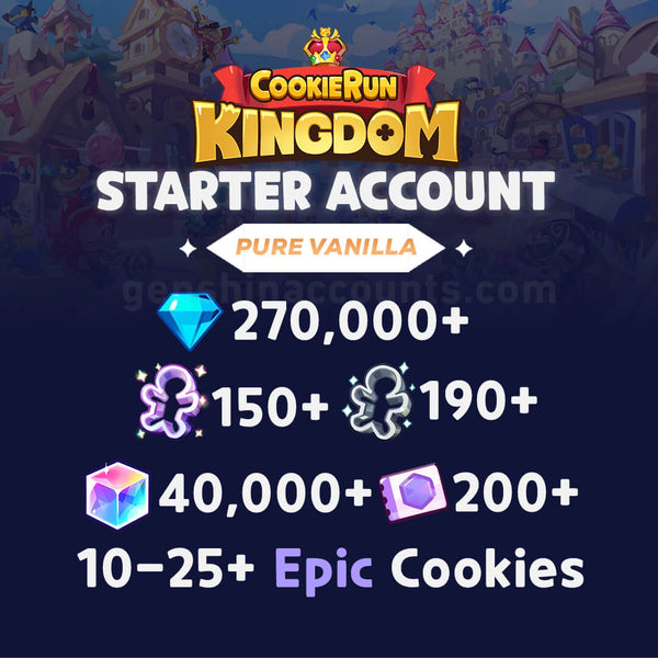 270,000+ Crystals - Cookie Run: Kingdom Starter Reroll Account (Pure Vanilla)