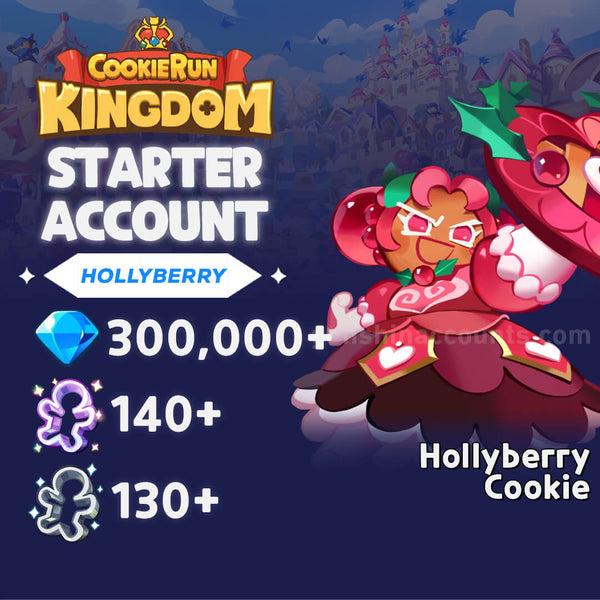 Hollyberry Cookie with 300,000+ Gems - Cookie Run: Kingdom Starter Reroll Account (Hollyberry)