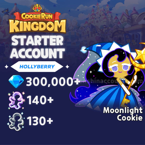 Moonlight Cookie with 300,000+ Crystals - Cookie Run: Kingdom Starter Reroll Account (Hollyberry)