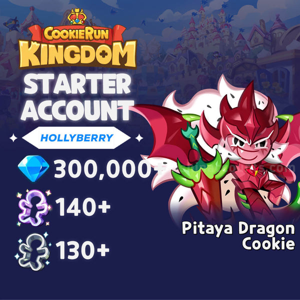 Pitaya Dragon Cookie with 300,000+ Crystals - Cookie Run: Kingdom Starter Reroll Account (Hollyberry)